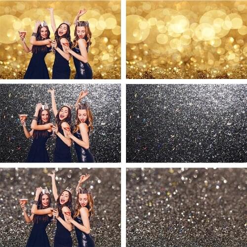 Avezano Background For Photography Birthday Party Wedding Black Gold Glitter Decor Backdrop For Photo Studio Photozone Photocall