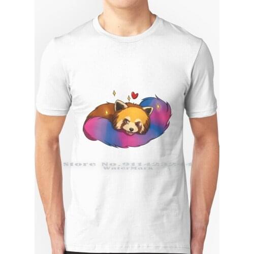 Red Panda Pride : Bisexual T Shirt 100% Pure Cotton Bisexual Pride Lgbt Lgbtq Panda Red Panda Queer Bi