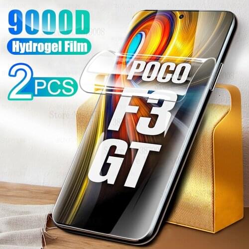 2pcs 6.67'' xiomi poco f3 gt Hydrogel Film for xiaomi poco f3 pocof3 f 3 gt Soft screen protectors protection film MZB09C6IN