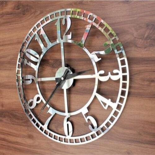HLO 2021 New Design Mirrored Wall Clock Quality Plexi Product Affordable Home Decoration Quiet Modern Horloge Murale
