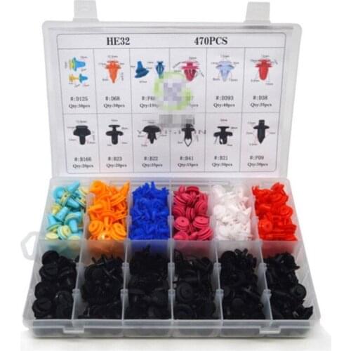 BBQ@FUKA 470x 12 Size Car Door Push Retainer Pin Rivet Trim Clip Panel Nylon Moulding Kit Car clips Fastener for Toyota Lexus