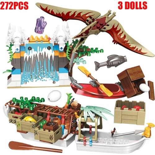 Jurassic World Dinosaur Park Building Blocks Dinosaur Animal 3D Model Set Tyrannosaurus Bricks Toy For Children Birthday Gifts