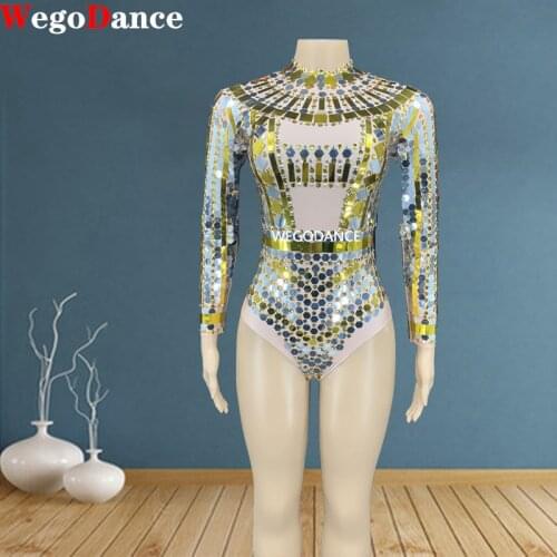 New Summer High Elastic Woman Bodysuit Long Sleeve Costume Elegant Night Evening Party Stage Vestidos