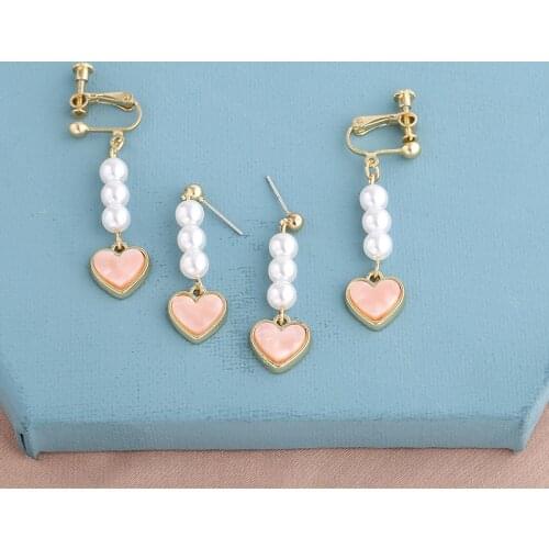 Fashion jewelry acetic acid acrylic heart pearl earrings