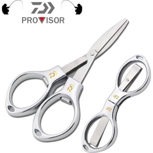 Daiwa Mens Outdoor Fishing Stainless Steel Folding Scissors for Cutting Fishing Line Travel Multi-function Scissors