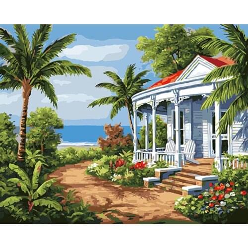 Cuadros decoracion canvas art wall pictures for living room diy Painting By Numbers Kits Art Boracay holidays beach decor TF410