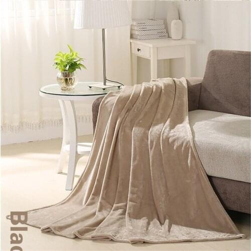 Hap-deer Solid Color Flannel Coral Fleece Blanket Soft Coverlet Sofa Cover Winter Warm Sheets Easy Wash Faux Fur Blankets