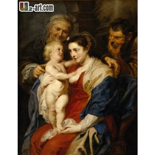 Canvas Prints (la Sagrada Familia con Santa ana Rubens) Canvas printing pictures fine art oil painting reproduction 13-Zjyh-(67)