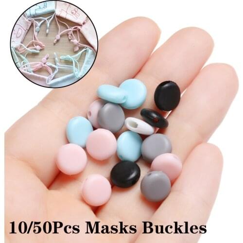 10/50Pcs DIY Plastic Flat Spiral Buckle Adjustable Beads Anti-slip Mask Buckle Elastic Band Stopper Ear Cord Drawstring Button