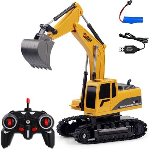 KaKBeir RC Truck 6CH Excavator Alloy 2.4G Backhoes Bulldozer Remote Control Digger Engineering Vehicle Model Electronic Kid toy