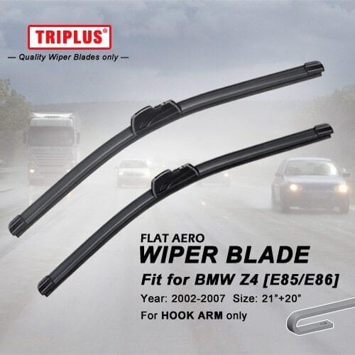 Wiper Blade for BMW Z4 E85 E86 (2002-2007) 1set 21"+20",Flat Aero Beam Windscreen Wiper Frameless Soft Blades