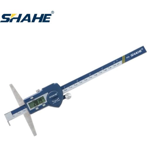 SHAHE 0.01mm 200mm 8'' Digital Single Hook Depth Caliper Electronic Stainless Steel Calipers Digital Depth Ruler Measuring Tools