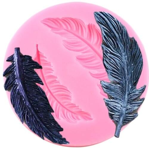 Feathers Border Lace Silicone Mold DIY Wedding Cupcake Topper Fondant Mould Cake Decorating Tools Candy Chocolate Gumpaste Molds