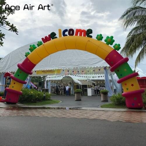 Modern and beautifull inflatable welcome arch entrance gate,promotional archway with letters