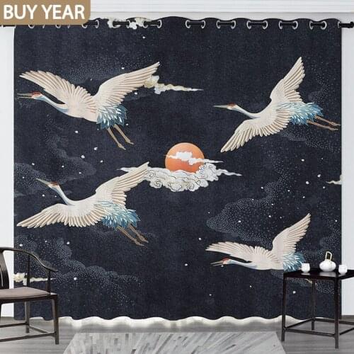 Modern Curtains for Living Dining Room Bedroom Chinese Retro Curtains Japanese Style Dining Room Curtains Window Curtain