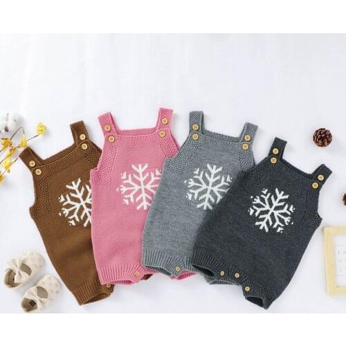 Newborn Infant Baby Girl Baby Boy Sweater Romper Fashion Warm Christmas Winter Knit Outwear Winter Clothes Vest Sweater Romper