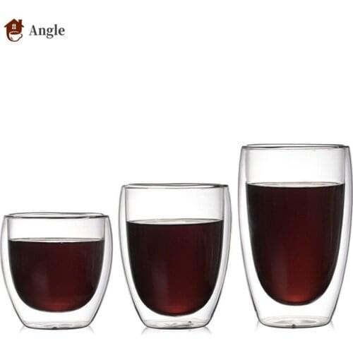 Heat-resistant Double Wall Glass Cup Espresso Coffee Cup Set Handmade Beer Mug Tea glass Whiskey Glass Cups Drinkware