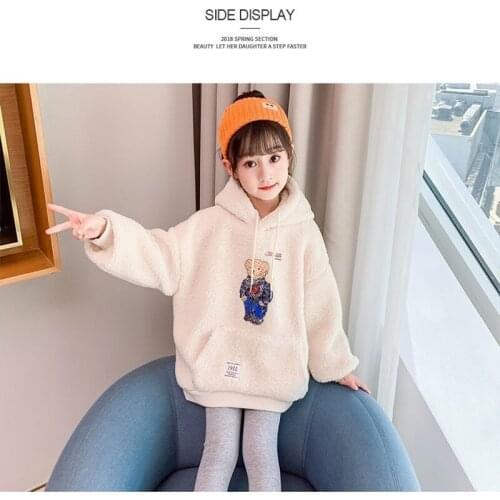Boys' Girls' Hoodies Sweatshirts Babys Kids Outwear 2021 Vintage Plus Velvet Thicken Winter Autumn Top Cotton Childrens Clothi