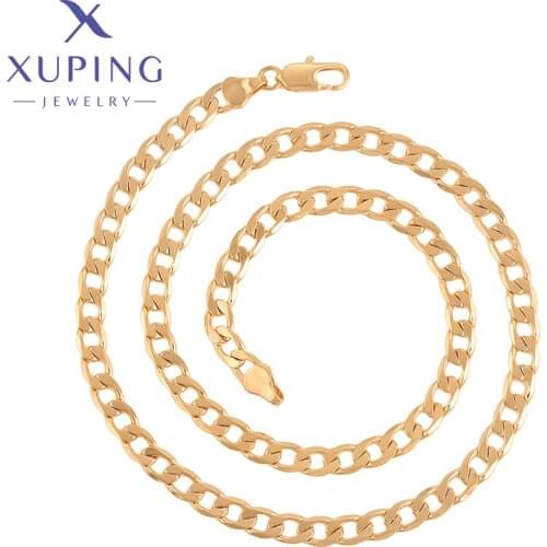 Xuping Jewelry Summer Sale Gold Plated Fashion Chain Necklace on Promotion For Men Women ZBN418N3