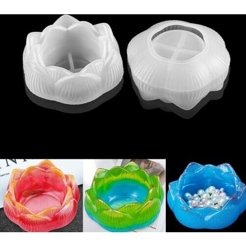 1Pcs Petal Dish Tray Silicone Mold Beads Storage Epoxy Resin Mold Candle Plate for DIY Crafts Decorations Jewelry Making Tools