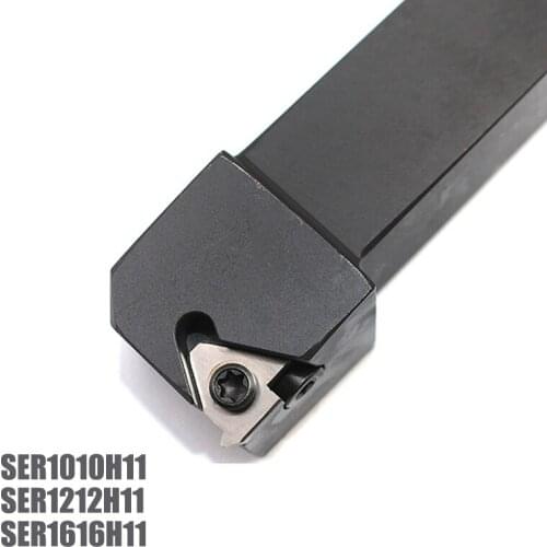 1pc SER1010H11 SER1212H11 SER1616H11 Right Thread Turning Tool Alloy steel outer round tool holder without insert