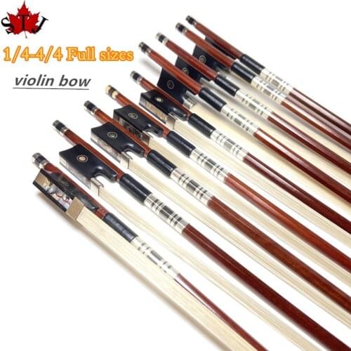 10pcs Nice balance Brazilwood violin bow 4/4,ebony frog #7110