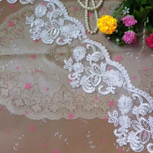 12CM White car lace embroidery Scallop Lace Embroidered border Trim Clothing Decorative Ribbon Home DIY Sewing Wedding Crafts