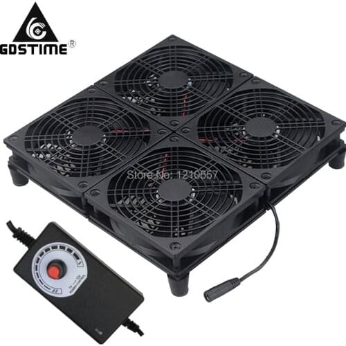 120MM 4 Cooling Fans Modem TV Box Gaming Router Radiator Base Adjustable Power Adapter Laptop Cooler Stand For ASUS GT RT-AC5300