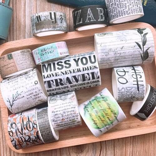 15 design 5m Vintage Retro English Washi Tape Set Journal Stickers ，Decorative Washitape，DIY & Scrapbooking Masking Tape