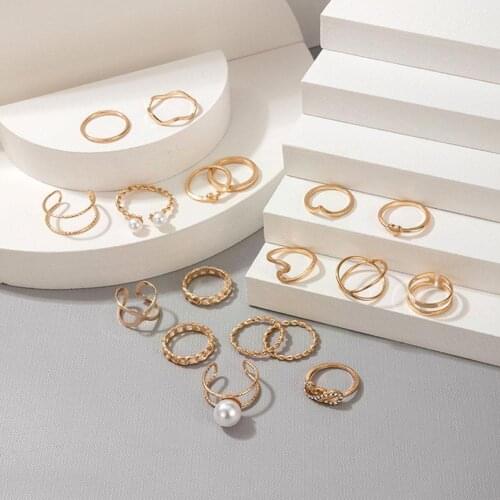19pcs/set Steel Ring Halloween Jewelry For Women Rings Party Ring Set Slytherin Jewelry Punk Rings B0A6