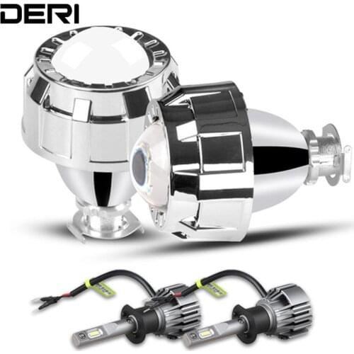 2.0 1.8 Inch auto Bi Xenon Projector Lenses Silver metal Mask 50W H1 Led Bulb For H4 H7 Car Headlight 12V Car Retrofit Product