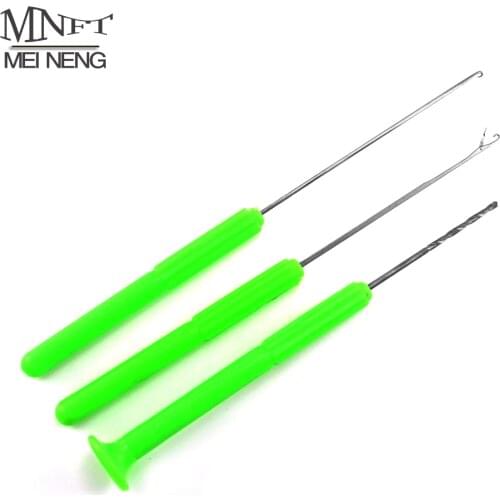 MNFT 3PCS Carbon Steel Carp Fishing Bait Needle Tool Set Baiting Tool For Rig Boilie Carp Fishing Terminals Fishing Bait Needle