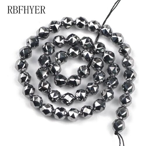 Titanium Lightweight hertzs Diamonds cut Natural Stone 6 8 10mm Loose beads for Jewelry Making DIY Bracelet Earring accessories