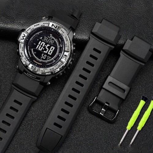 Black Rubber Wrist Strap For Casio G-shock PRW3500/2500/5100 PRG-260/270/550/250 Replacement Bracelet WatchBands Silicone Strap