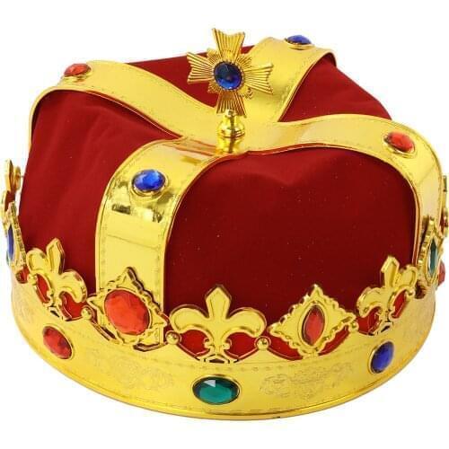Kids Boys King Crown Hat Halloween Stage Show Masquerade Decoration Cosplay Props Diamond Emperor Hat King Crown Birthday Hat