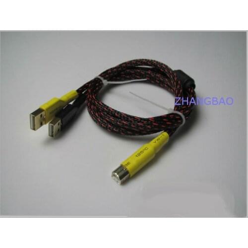 Fever class USB separate USB line dual A mouth to turn B mouth independent power supply (OCC silver plated wire pure hand made)