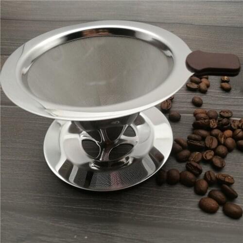 Stainless Steel Coffee Filter Coffee Maker Parts Strainer Drip Coffee Funnel Metal High Precision Filter with 600 Mesh