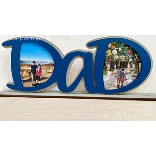 Letter DaD PaPa Shape Acrylic Photo Frame Creative Personality Home Decoration Bedroom Living Room Ornaments Gift For Father