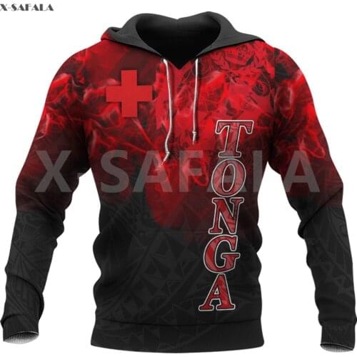 Tonga Polynesian Coat Of Arms Smoking Style 3D Over Printed Hoodie Man Women Unisex Outwear Zipper Pullover Sweatshirt Casual