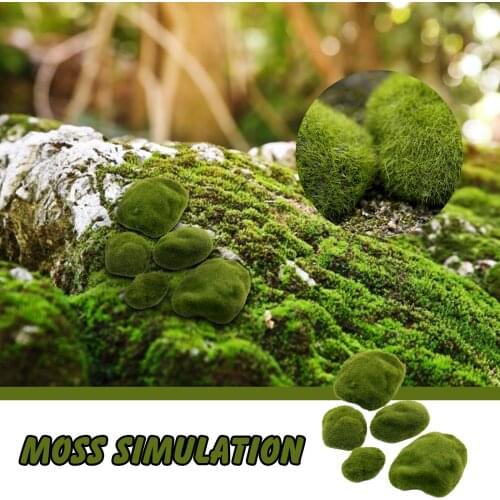 Artificial Green Moss Ball Fake Stone Simulation Plant Diy Decoration For Shop Window Hotel Home Office Plant Wall Decor L3
