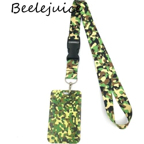 Classic camouflage pattern Art Cartoon Anime Fashion Lanyards Bus ID Name Work Card Holder Accessories Decorations Kids Gifts