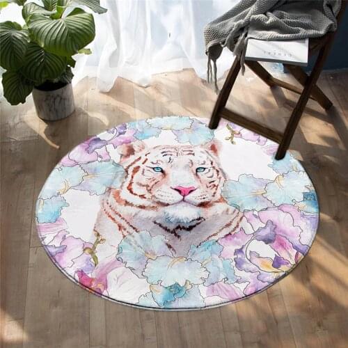 Cute animal little tiger beautiful round rug floor mat bedroom living room home decoration