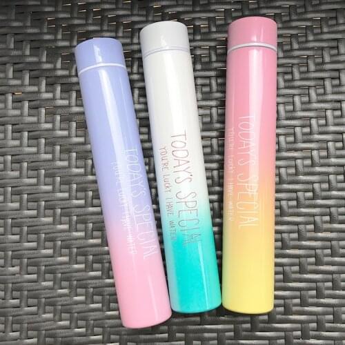 280ml Creative Colorful Stainless Steel Long Water Bottles Student Girl Women Outdoor Protection Portable Drinking Bottles