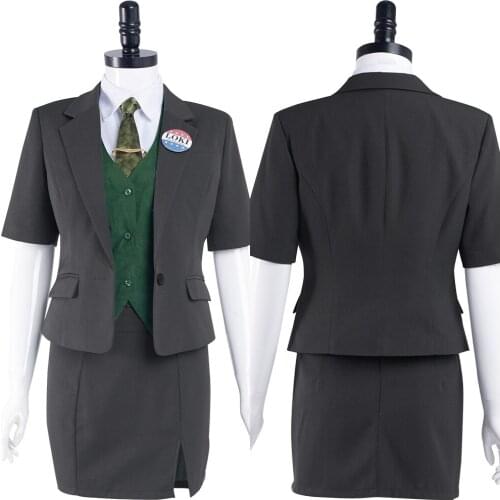 Loki Cosplay Costume Women Uniform Skirt Outfits Halloween Carnival Suit