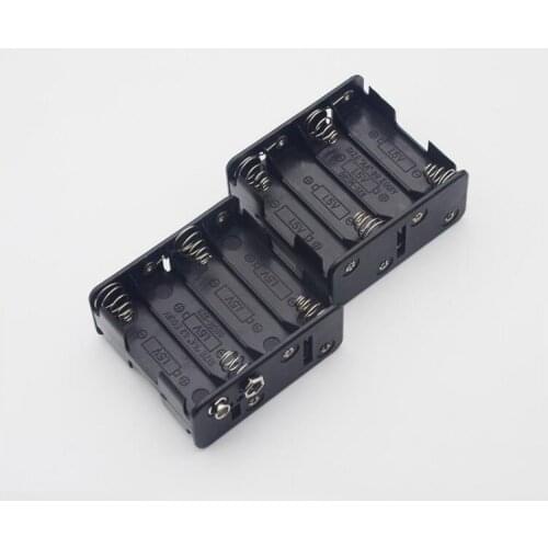 MasterFire 500pcs/lot Black 8AA 12V Battery Clip Holder Storage Box Case Cover 8 x AA Batteries Stack with 9V snap Connector