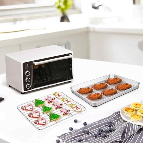 Baking Tray With Removable Cooling Rack Set Stainless Steel Baking Pan Non-stick Baking Dish Cookie Grill Mesh Kitchen Tools