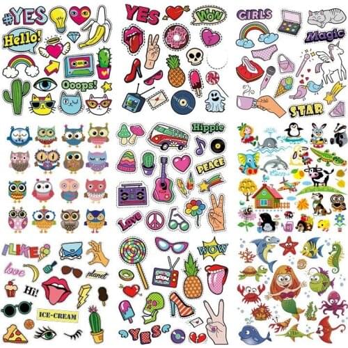 Cute animal cartoon combination ironing transfer vinyl heat transfer ironing sticker T-shirt hot patch clothing iron for child