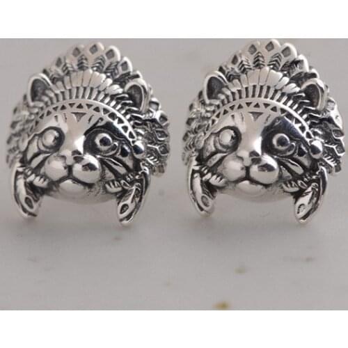 S925 Silver Retro Craft Fashion Silver Earrings