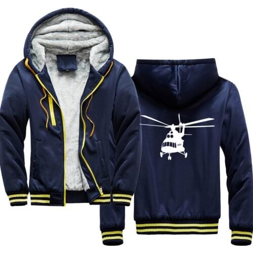 R mi-8 russian helicopter Print Hip Hop Streetwear Hoody 2020 Winter Thick Hoodies For Men Harajuku Zipper Jacket Sweatshirt
