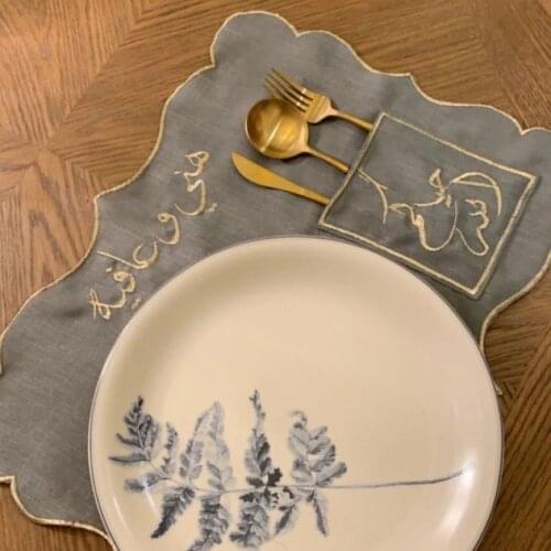 Special Design Linen Placemat 35 x 45 cm wedding decoration mariage deciration camino de mesatable cloth set tapete kitchen